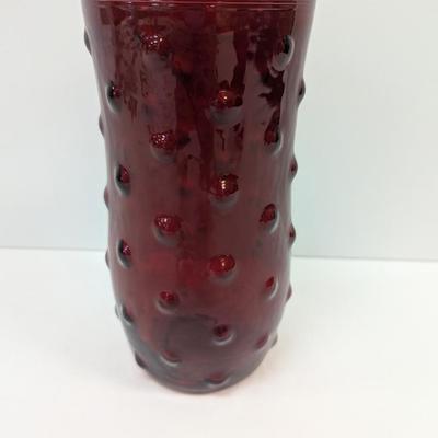 Approx 8 1/2" Hoosier Red Bubble Vase
