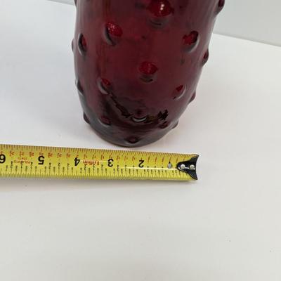 Approx 8 1/2" Hoosier Red Bubble Vase