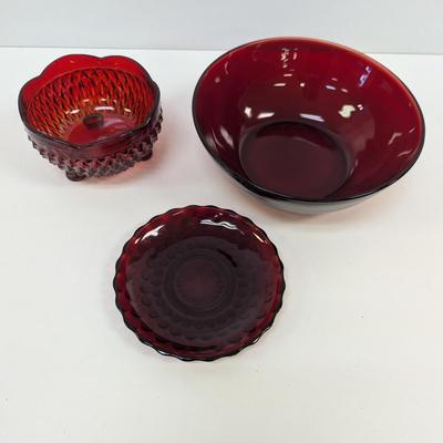 Vintage Red Candy & Trinket Dishes