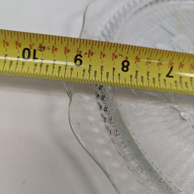 6 - 9 1/4" Jeanette Glass Iris & Herringbone Clear Plates