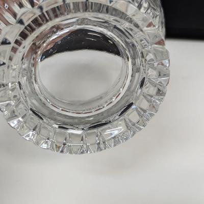 Vintage Lead Crystal Etched Pedestal Lidded Candy Dish