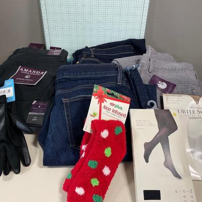 Jeans, gloves and socks