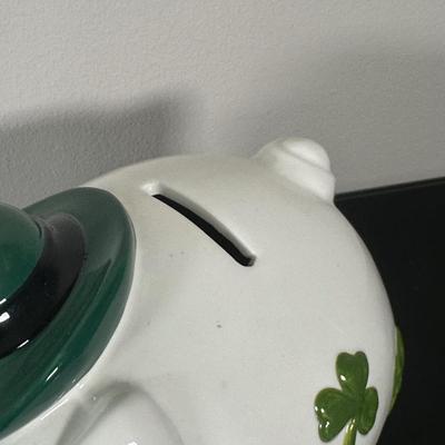 LOT 3K: Vintage Lefton Irish Piggy Bank, Tea Set & More