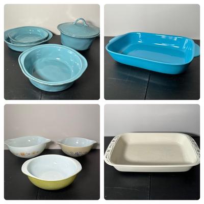 LOT 5L: Collection Of Pyrex, Corningware, Longaberger Pottery & More