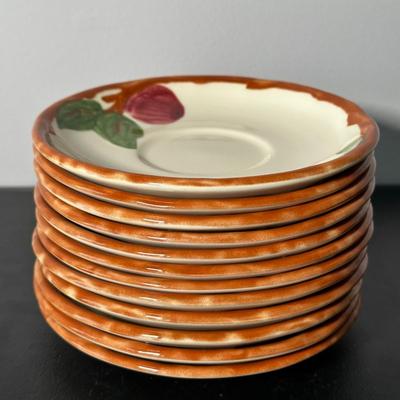 LOT 6K: Large Collection Of Franciscan Ware Apple Pattern Plates, Cups, Bowls & More