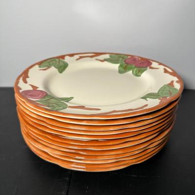 LOT 6K: Large Collection Of Franciscan Ware Apple Pattern Plates, Cups, Bowls & More
