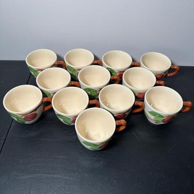 LOT 6K: Large Collection Of Franciscan Ware Apple Pattern Plates, Cups, Bowls & More