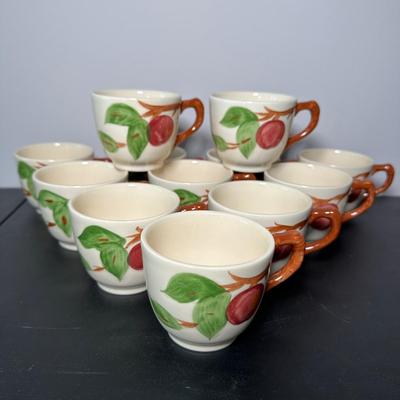 LOT 6K: Large Collection Of Franciscan Ware Apple Pattern Plates, Cups, Bowls & More
