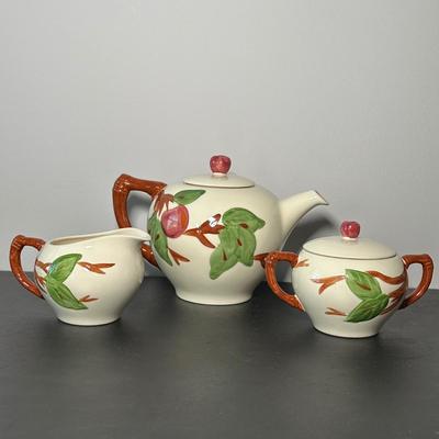 LOT 6K: Large Collection Of Franciscan Ware Apple Pattern Plates, Cups, Bowls & More