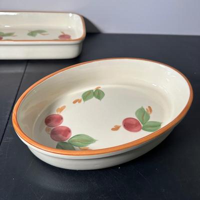 LOT 6K: Large Collection Of Franciscan Ware Apple Pattern Plates, Cups, Bowls & More