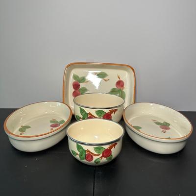 LOT 6K: Large Collection Of Franciscan Ware Apple Pattern Plates, Cups, Bowls & More