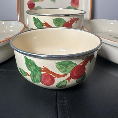 LOT 6K: Large Collection Of Franciscan Ware Apple Pattern Plates, Cups, Bowls & More