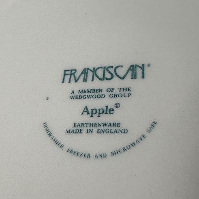 LOT 6K: Large Collection Of Franciscan Ware Apple Pattern Plates, Cups, Bowls & More