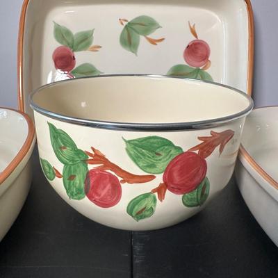 LOT 6K: Large Collection Of Franciscan Ware Apple Pattern Plates, Cups, Bowls & More