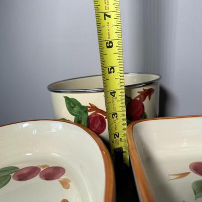 LOT 6K: Large Collection Of Franciscan Ware Apple Pattern Plates, Cups, Bowls & More