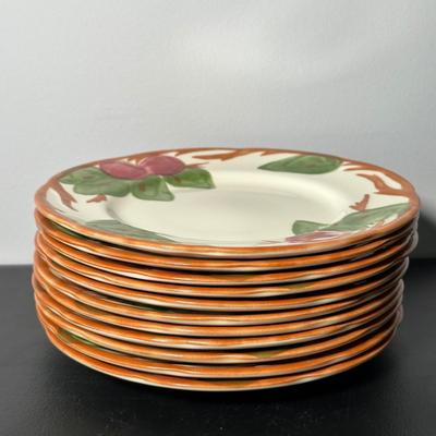 LOT 6K: Large Collection Of Franciscan Ware Apple Pattern Plates, Cups, Bowls & More