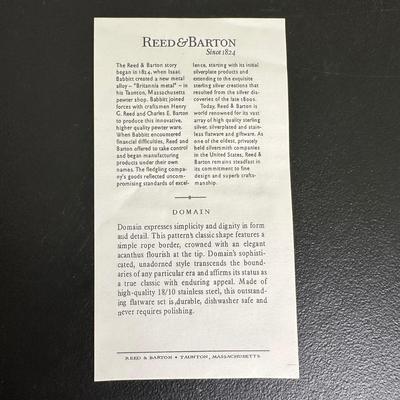 LOT 17K: Reed & Barton Stainless Steel Flatware Set w/ Box