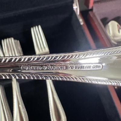 LOT 17K: Reed & Barton Stainless Steel Flatware Set w/ Box