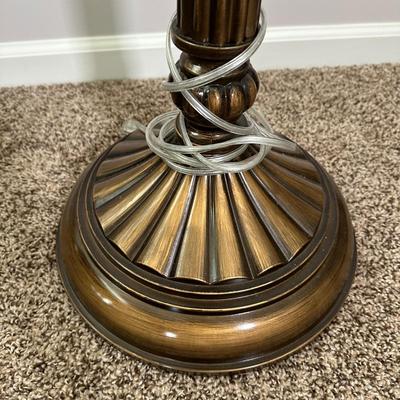 LOT 43L: Large Faux Plant w/ Bronze Color Floor Lamp