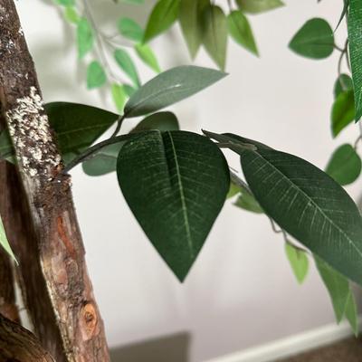 LOT 43L: Large Faux Plant w/ Bronze Color Floor Lamp