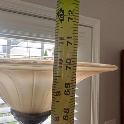 LOT 43L: Large Faux Plant w/ Bronze Color Floor Lamp