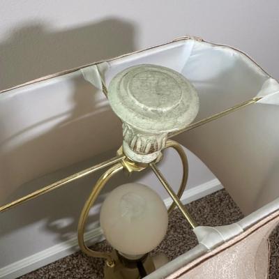 LOT 45L: Home Decor - 2 Table Lamps w/ Wrought Iron Plant Stand