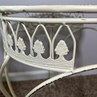 LOT 45L: Home Decor - 2 Table Lamps w/ Wrought Iron Plant Stand