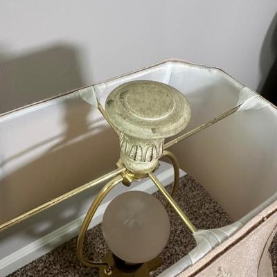 LOT 45L: Home Decor - 2 Table Lamps w/ Wrought Iron Plant Stand