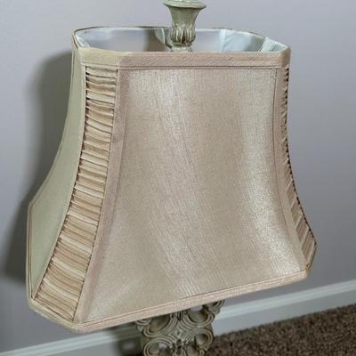 LOT 45L: Home Decor - 2 Table Lamps w/ Wrought Iron Plant Stand