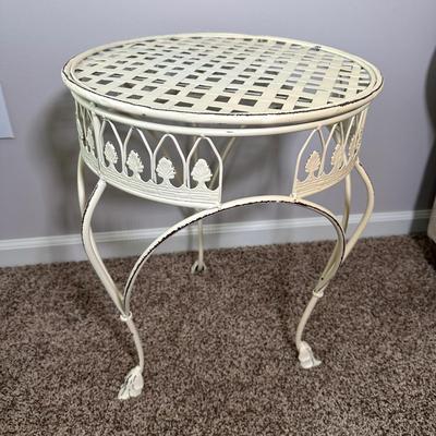 LOT 45L: Home Decor - 2 Table Lamps w/ Wrought Iron Plant Stand