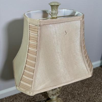 LOT 45L: Home Decor - 2 Table Lamps w/ Wrought Iron Plant Stand