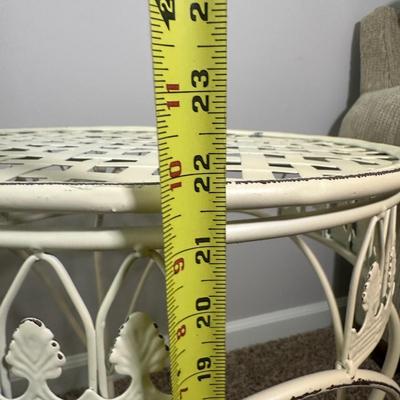 LOT 45L: Home Decor - 2 Table Lamps w/ Wrought Iron Plant Stand