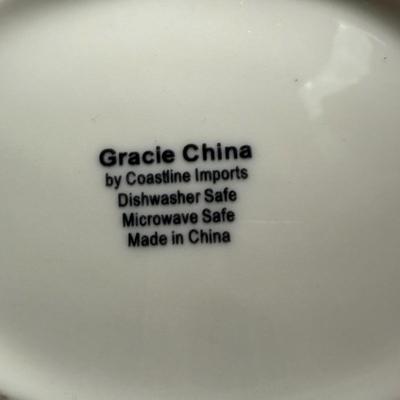 LOT 61K: Gracie China by Coastline Imports Teapots - one w/ Matching Sugar Bowl & Creamer, one w/ Matching Teacups & Saucers