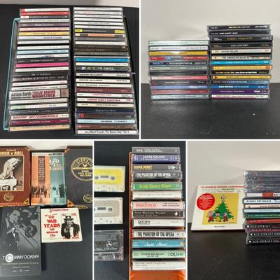 LOT 63L: Collection of Music CDs & Cassette Tapes