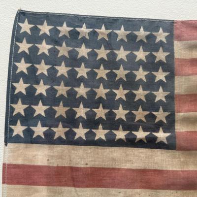 LOT 65L: Framed Vintage Flags - 48 Star US Flag & Ireland Flag