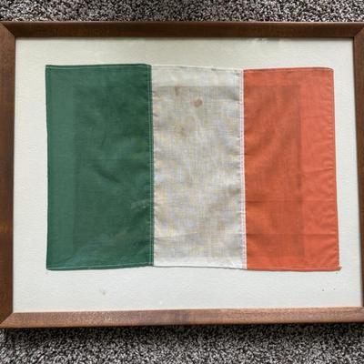 LOT 65L: Framed Vintage Flags - 48 Star US Flag & Ireland Flag