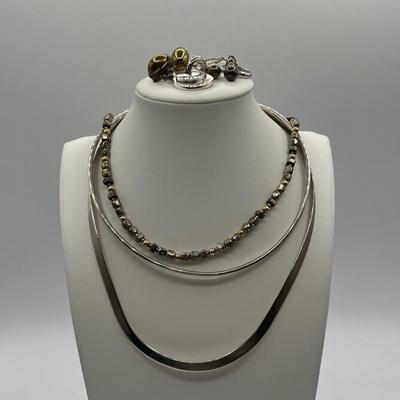 LOT 81J: Sterling Silver Necklaces and Earrings