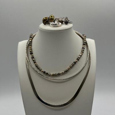 LOT 81J: Sterling Silver Necklaces and Earrings