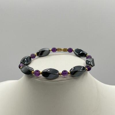 LOT 82J: Faux Cameo Choker, Hematite Necklaces and Bracelet