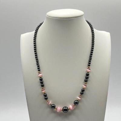 LOT 82J: Faux Cameo Choker, Hematite Necklaces and Bracelet