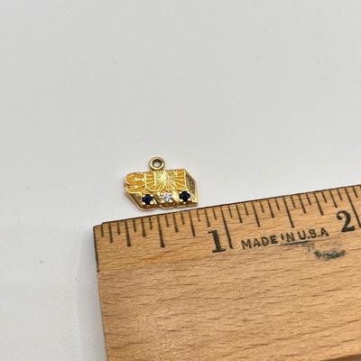 LOT 83J: 14K Gold EMB CTO "Sun" Pendant w/ Gemstones - 2.6 gtw