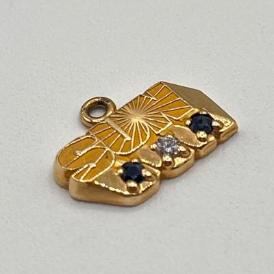 LOT 83J: 14K Gold EMB CTO "Sun" Pendant w/ Gemstones - 2.6 gtw