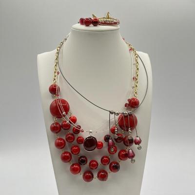 LOT 87J: Artisan Necklace and Earring Set Purchased in Scagway Alaska and More