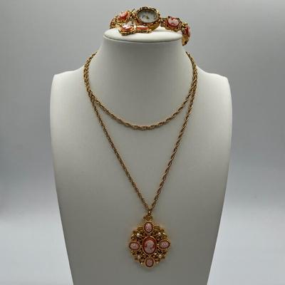 LOT 94J: Gold Tone Necklaces and More