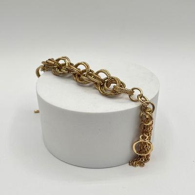 LOT 95J: Gold Tone Bracelets and Earrings