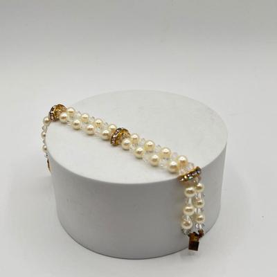 LOT 95J: Gold Tone Bracelets and Earrings