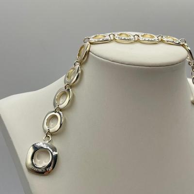 LOT 99J: Tiffany & Co. Elsa Peretti 8" Cushion Link Sterling Silver Bracelet - 28.2 grams