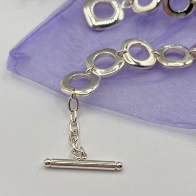 LOT 99J: Tiffany & Co. Elsa Peretti 8" Cushion Link Sterling Silver Bracelet - 28.2 grams