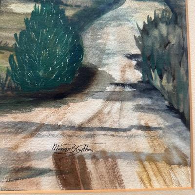 LOT 167L: “Lancaster Way” by Marion B Guthrie Watercolor Painting