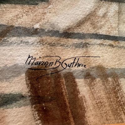 LOT 167L: “Lancaster Way” by Marion B Guthrie Watercolor Painting